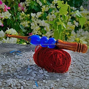 Resin Swirl <b>Crochet</b> <b>Hook</b> | Artistic Epoxy Craft <b>Hook</b> - Product Image 1