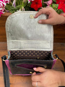 กระเป๋าสะพายข้างหนังจระเข้ทำด้วยมือสำหรับผู้หญิง, สินค้ามาใหม่กระเป๋าสะพายข้างหนังรีไซเคิลหรูหราสไตล์ตะวันตก - Product Image 6