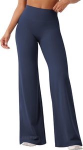 High Waist Knitted Cotton/Bamboo Fiber Modern Yoga <b>Leggings</b> Women Soft Wide Leg Anti-Bacterial <b>Thick</b> Breathable Quick-Dry - Product Image 5