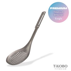 [TiKOBO] Cuchara Coladora de Titanio Puro - Cabeza Ancha de 9.8cm |   Resistente a Altas Temperaturas, Ligero, Antioxidante y Antimoho - Product Image 1