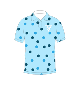 Polo pour homme bleu clair à pois, manches courtes, décontracté, avec logo imprimé sur le devant, idéal pour l'été - Product Image 4