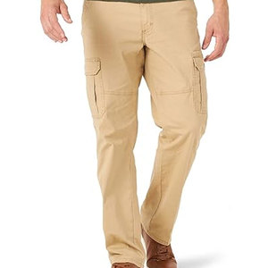 <b>Men</b> Casual Flat Front Trousers with Multi Pockets <b>Stretch</b> Fabric <b>Men</b> Plus Size Flat Front Pants with Pockets Loose Fit - Product Image 1