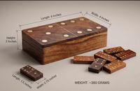 Jeu de société d'intérieur artisanal en résine et bois, écologique, avec dominos en bois de rose indien et jeu de tic-tac-toe, idéal pour Diwali et Pâques