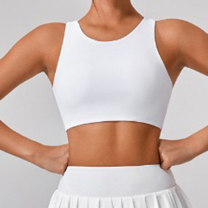 Asymmetrical High Support Quick Dry Breathable Eco-Friendly Spandex/Polyester Sports <b>Bra</b> Removable Pads <b>Open</b> Back Workout <b>Bras</b> - Product Image 6