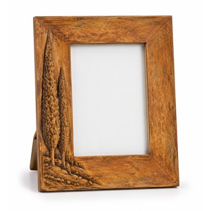 Marco de Fotos Artesanal de Madera de Mango con Tallado de Ciprés |   Venta al por mayor - Product Image 1
