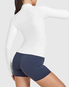 เสื้อแจ็คเก็ตโยคะสำหรับผู้หญิงแบบใหม่ ซิปเต็มตัว คอตั้ง มีช่องสำหรับนิ้วโป้ง ทรงเข้ารูป เหมาะสำหรับวิ่ง ออกกำลังกาย ฟิตเนส  แบบสปอร์ตแวร์สั่งทำพิเศษ - Product Image 6