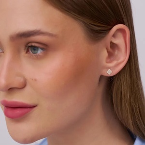 Cleef Design Lab Grown Diamond 14k IGI Certified Brilliant Cut Trendy <b>Stud</b> <b>Earrings</b> Women's Fashion Jewelry Indian Supplier - Product Image 2