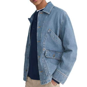 Chaqueta de mezclilla relajada tipo Barn, de algodón índigo de alto gramaje, para trabajo, utilitaria, marca privada, fabricante OEM personalizado - Product Image 5