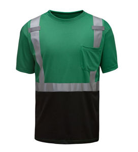 T-shirt de travail léger pour homme, classe 1 ANSI, imperméable, col rond, avec logo personnalisé réfléchissant à LED, 100% polyester - Product Image 1