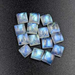 Natural <b>Rainbow</b> Moonstone Square Cabochon Loose Gemstone IGI Certified White <b>Light</b> Flash Blue Fire Jewelry Making - Product Image 3