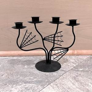 Support de bougie en fer noir pour Halloween avec motif maison hantée et sorcière pour la décoration de la maison - Product Image 6