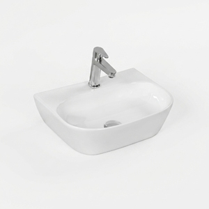 Lavabo de Baño Minimalista para Montar en la Pared, Rectangular, Superficie Lisa, Blanco, con 5 Años de Garantía, Logotipo Impreso con Láser - Product Image 1