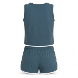 Ensemble décontracté pour femme de pickleball : débardeur sans manches et short, séchage rapide, col rond, tricoté, tenue de sport printemps-été - Product Image 2