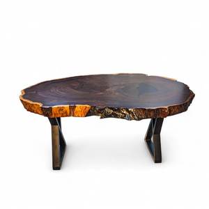 Luxury Epoxy Resin <b>Log</b> Wooden Table Solid Walnut Handmade Customizable Eco-Friendly Waterproof Modern Art Home Living Room - Product Image 4