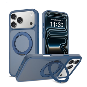 Étui magnétique en TPU mat avec protection à 360° °   Coque de protection antichoc avec support rotatif pour iPhone 16/17 Pro Max - Product Image 3