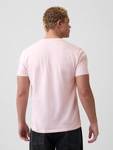Camiseta de Algodón Jersey para Hombre, Cuello Redondo, Manga Corta, Corte Regular, Color Rosa Sólido, Estilo Casual - Product Image 5