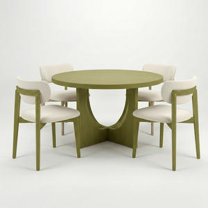 Table à manger moderne avec 4 chaises au design décoratif Garantie 1 an Ensemble de salle à manger moderne 4 places Ensemble de salle à manger compact pour 4 personnes - Product Image 1