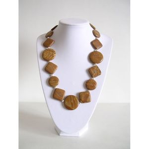 Collar de Mujer Ecológico Hecho a Mano de Lujo con Cuentas de Madera, Cristal, Accesorios de Moda, Joyería - Product Image 3