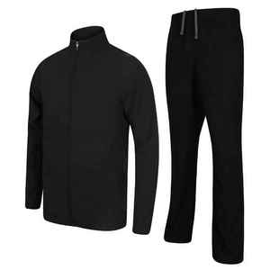 Chándal Verde para Hombre, Color Sólido, Cierre Completo, Cuello Alto, Pantalones de Manga Larga con Bolsillos Laterales, Corte Regular, Ropa Casual de Otoño - Product Image 2