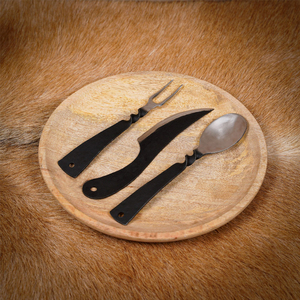 Ensemble de couverts médiévaux faits à la main en acier inoxydable, collection d'ustensiles de table de style vintage, couteau, fourchette et cuillère pour la maison et la cuisine - Product Image 5