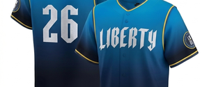 Camiseta de Béisbol para Hombre Liberty, Cuello en V, Manga Corta, 100% Poliéster, Transpirable, Diseño Frontal con Nombre del Equipo Serigrafiado - Product Image 5