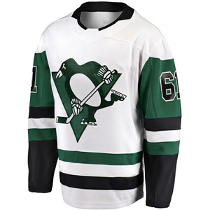 Manufacturer sublimation white green <b>black</b> Custom ice hockey Jersey fullSleeve breathable customized team numberlogo <b>men</b> apparel - Product Image 1