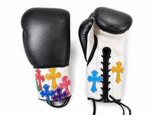 Gants de boxe professionnels en cuir de vachette de qualité supérieure, fabriqués sur mesure, avec croix chrétienne élégante, pour le sparring - Product Image 1