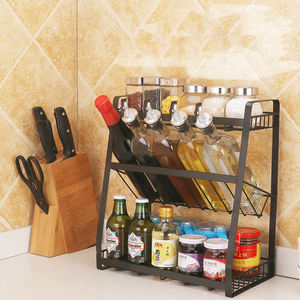 Organizador minimalista de especias para encimera, diseño moderno, tipo estante de almacenamiento vertical, organizador metálico para encimera. - Product Image 5