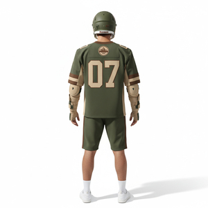 ชุดยูนิฟอร์มอเมริกันฟุตบอลแบบสั่งทำพิเศษสำหรับทีม  ชุดเสื้อคอวีผ้าตาข่ายระบายอากาศได้ดี  แผงข้างยืดหยุ่นสูงสำหรับผู้เล่น - Product Image 3