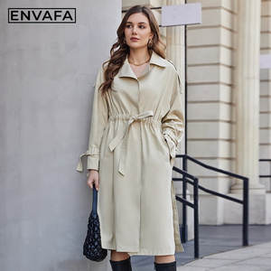 High Quality Women's Autumn Spring Trench Coat Feminino Luxury Designer Windproof Long Trench Coat Wholesale Custom Manufacture - Product Image 1