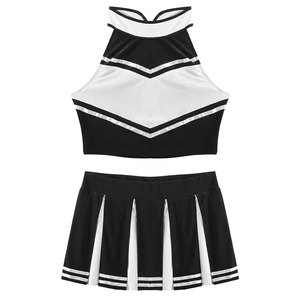 Ensembles d'uniformes de cheerleading sans manches en polyester imprimés sur mesure, couleur et logo personnalisés de haute qualité - Product Image 5