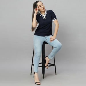 T-shirt personnalisé pour femme, décontracté, respirant, séchage rapide, écologique, en tissu polyester de haute qualité, idéal pour le golf, OEM - Product Image 5