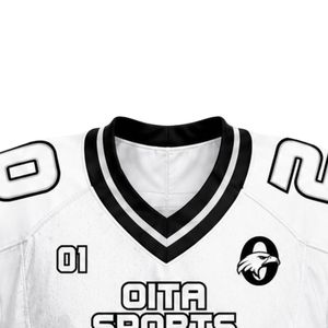 White & Light Gray American Football Jersey Set with Matching <b>Compression</b> Padded Shorts for Practice and Competition - Product Image 3