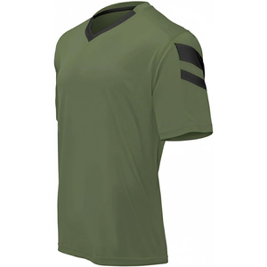 Maillot de football unisexe rose à col en V et manches courtes, en polyester anti-humidité, coupe classique, toutes saisons, couleur unie, personnalisable sur le devant - Product Image 4