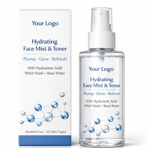 Tónico Facial en Spray con Ácido Hialurónico Orgánico Natural de Primera Calidad, AHA, para Iluminar y Recuperar Después de Quemaduras Solares, con Ingredientes de Hamamelis - Product Image 1