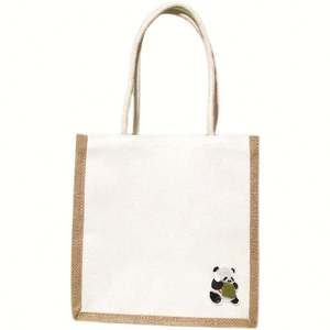 Large Capacity Jute Logo Shopping <b>Bag</b> Custom Printed for Grocery and Retail - Product Image 6