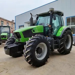Tractor usado para agricultura Deutz Fahr 90HP 4x4wd, tractor compacto para huerto, equipo agrícola Agrícola con hoja topadora