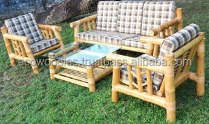 Juego de Comedor de Bambú de 5 Plazas con Respaldo Curvo de Diseño Ergonómico, Más Vendido en 2024, con Mesa para Uso en Villas y Parques - Product Image 5