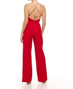 Mono elegante de verano para mujer, sin mangas, con cuello halter, de poliéster 100% tejido, de secado rápido, transpirable, largo hasta la rodilla, con cintura media. - Product Image 6