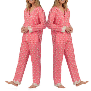 Ensemble de pyjama à carreaux de style japonais pour femmes, en coton double gaze, vêtements de nuit, printemps automne, taille élastique, vêtements de maison, vêtements de détente - Product Image 6