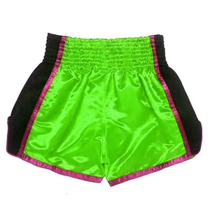 Shorts de Muay Thai en satin noir pour le combat MMA, vêtements de kickboxing, tenue d'arts martiaux thaïlandais - Product Image 4