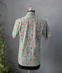 Men Floral Print <b>Short</b> <b>Sleeve</b> Shirt 100% Cotton Knitted Casual <b>Button</b> <b>up</b> Summer Wear ODM Breathable - Product Image 6