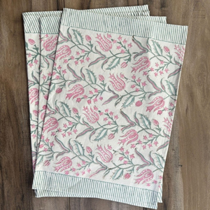 Hand Block Printed <b>Placemats</b> With Napkins Dining Table 100% Cotton Easter Day Holiday Decorations Printed Napkins - Product Image 1