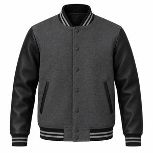 Veste bomber varsity pour homme sur mesure, grande taille, imperméable, coupe-vent, respirante, anti-UV, 100% toile de laine - Product Image 6