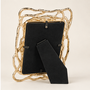 Cadre photo en métal de luxe, abstrait, branche dorée, cadre moderne en alliage d'aluminium pour la maison, le salon, l'hôtel. - Product Image 3