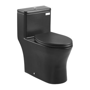 Monopezzo a vortice allungato doppio sciacquone 1.0/1.28 GPF comodo sedile da bagno Design con gonna da 12 pollici - Product Image 1