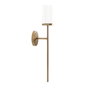 เชิงเทียนทองเหลืองติดผนังพร้อมโคมแก้วใสสำหรับตกแต่งบ้าน - Product Image 5