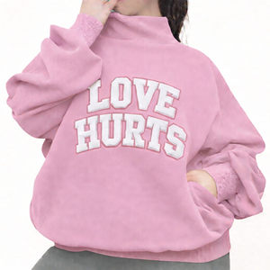 Women Long Sleeve Oversized Knitted Mockneck Sweatshirt Pullover Casual Winter <b>Top</b> Soft Fabric Relaxed Fit Street Style Wear - Product Image 2