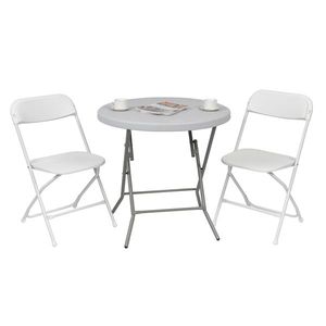 Classic White Garden Folding Chair 4pcs Injection Molding Plastic Classic Design - Product Image 6
