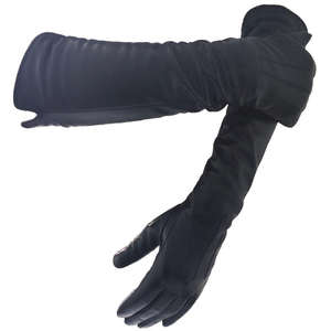 Gants en cuir de vache pour femmes, doublure thermique chaude, pour écran tactile, coupe ajustée, élégants, à la mode, pour la conduite en plein air - Product Image 2
